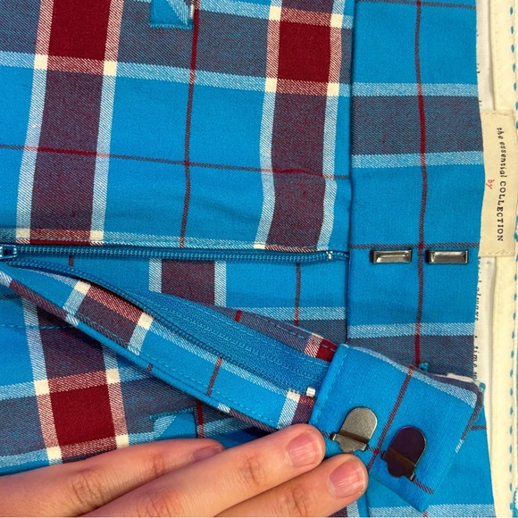 SOLD- Anthropologie Size 8 Pants The Essentials Slim Kick Flare Jeans Red Blue - Picture 6 of 16